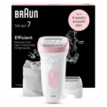 Braun Silk-&eacute;pil 7 SE7030 m&auml;rg- ja kuivkasutusega epilaator, valge/roosa