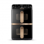 Philips Airfryer 4000 Series Stacked Dual Basket, 2300 W, 10 L, must - Kuuma&otilde;hufrit&uuml;&uuml;r (NA462/70)