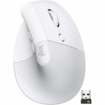 Logitech Lift 910-006475 vertikaalne ergonoomiline juhtmevaba hiir, vaikne, valge