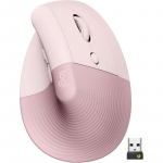 Logitech Lift 910-006478 vertikaalne ergonoomiline juhtmevaba hiir, vaikne, roosa
