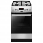 Hansa FCMX5825092, 65 L, 50 cm, roostevaba teras - Gaasipliit elektriahjuga