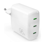 Puro MiniPro GaN Wall Charger 96W v&otilde;rgulaadija, 3x USB-C, valge