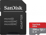 SanDisk Ultra SDSQUAC-256G-GN6MA microSDXC 256 GB, hall, SD adapteriga