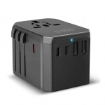 SBS GaN universal travel adapter, 70 W, must - Vooluadapter