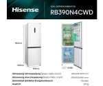 Hisense RB390N4CWD NoFrost k&uuml;lmik-s&uuml;gavk&uuml;lmik, 304 L, 186 cm, valge