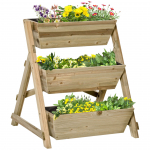 Lillekast puidust 71 &times; 61 &times; 77 cm Looduslik 3 tasandit