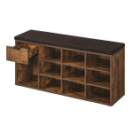 Pruun esikupink 30x104x48 cm polsterdatud iste ja sahtel
