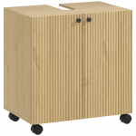 Pruun valamukapp vannituppa 60 &times; 39,8 &times; 62 cm ratastel