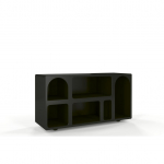 Kummut Olimpia 140&times;75&times;40 cm must p&ouml;&ouml;gipuidust 6 riiuliga