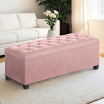 Tumba panipaigaga 40x110x40 cm pastellroosa samet