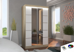 Liugustega Riidekapp GENUA 120 120x200x58 cm Sonoma Valge