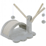 Kraapimispuu kassile 38x38x40 cm helehall sisal ja pallid