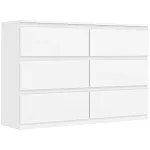 Kummut 3 sahtliga 112 &times; 34 &times; 75 cm valge t&ouml;&ouml;deldud puit