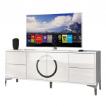 TV alus Eva 150 cm valge Push to Open sahtlid ja riiulid