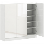 Kingakapp 106,4&times;34&times;108,5 cm valge puit 10 riiulit