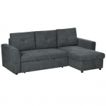 Diivanvoodi lamamistooliga 232x141 cm tumehall panipaik