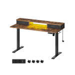 Reguleeritava k&otilde;rgusega laud pruun elektriline 140 x 60 cm