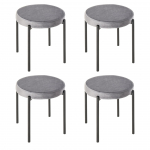 Taburetid 4 tk 41,5 x 41,5 x 46 cm hall samet metallraam