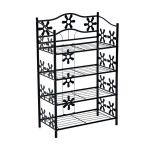 Metallist lillealus 59,5x30x92 cm must 4 tasandit