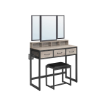 Meigilaud sahtlitega 90x40x140,8 cm must-beež peegliga