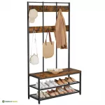 Metallist esikunagi 100 x 40 x 184 cm pruun 12 konksu