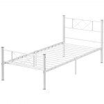 Metallist voodi 96 x 208 cm valge tugev terasraam
