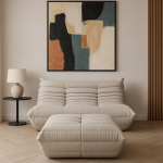 Diivanikomplekt Nua N24-4 diivan + Nua N22-4 jalatugi 86x80x40 cm beež