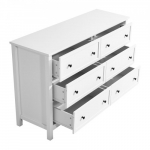 Valge kummut sahtlitega 39.6 x 120.1 x 78.7 cm 6 sahtlit