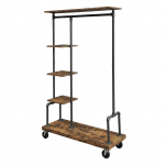 Riidestange ratastel 40 &times; 103 &times; 174,5 cm pruun riiulitega