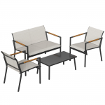Aiam&ouml;&ouml;bli lounge komplekt kreemvalge metallraamiga