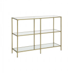 Kuldne konsoollaud metallist klaas 100 cm