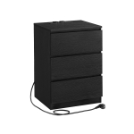 &Ouml;&ouml;kapp sahtlitega must 3 sahtlit USB ja pistikud