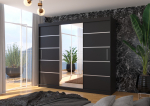 Liugustega riidekapp SALTO 250 250x215x58 Must
