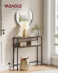 Konsoollaud 20 x 80 x 80 cm pruun-must 2 riiulit