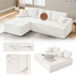 Coredo diivan 250x56x155 cm kreem vasak ottoman