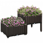 Lillekast jalgadel 80x40x44 cm Tumepruun