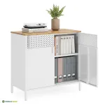 Valge kummut 40 x 80 x 76 cm 2 uksega hoiukapp