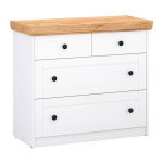 Valge kummut 92x82x42 cm 4 sahtlit MDF ja HDF