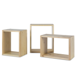 Seinariiulite komplekt 3 tk pruun m&auml;nnipuidust 21,5 cm