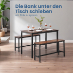 S&ouml;&ouml;gilaud ja pingid 70 x 110 x 75 cm pruun-must komplekt