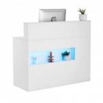 Vastuv&otilde;tulaud 120 x 47,5 x 100 cm valge MDF LED