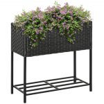 Lillekast jalgadel 70 &times; 30 &times; 72 cm pruun PE rotang