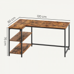 Nurgalaud 120 x 80 x 76 cm pruun riiuliga