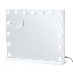 Valgustusega peegel 58x46 cm valge USB seinale kinnitatav v&otilde;i lauapeegel
