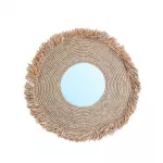 Bazar Bizar &uuml;mmargune peegel 60 cm naturaalne raffiaraam