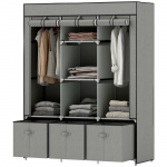 Riidekapp riiulitega 125x43x162,5 cm helehall 65 kg
