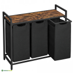 Pesukorv-kapp 92.5 &times; 33 &times; 72 cm must 3 kotiga
