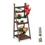 Puidust taimede riiul 160 x 41 x 49 cm pruun XL