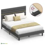 Metallist voodi 202x146x110/116,5 cm hall peatsiga