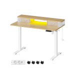 Reguleeritav laud valgustusega 60x120x72-120cm valge